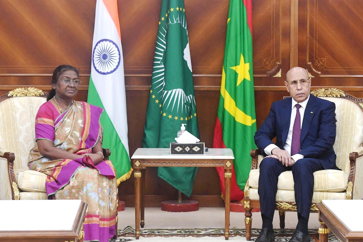 Mauritania Principle 1- Hon’ble President of India Smt. Droupadi Murmu paid the first-ever historic State Visit to Nouakchott, Mauritania, October 2024